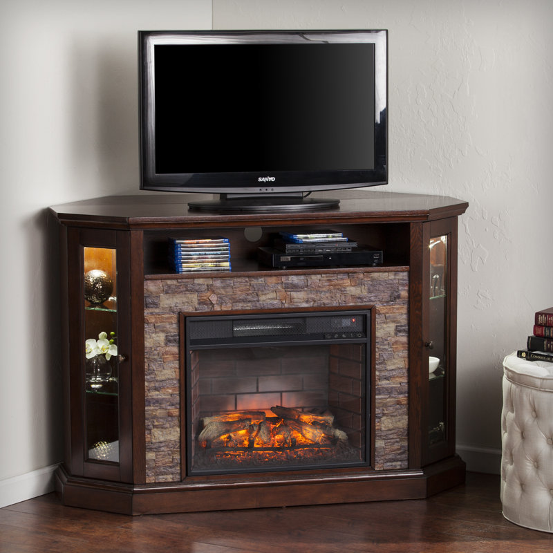 Alcott Hill Montpelier Corner Convertible 50" TV Stand with Fireplace
